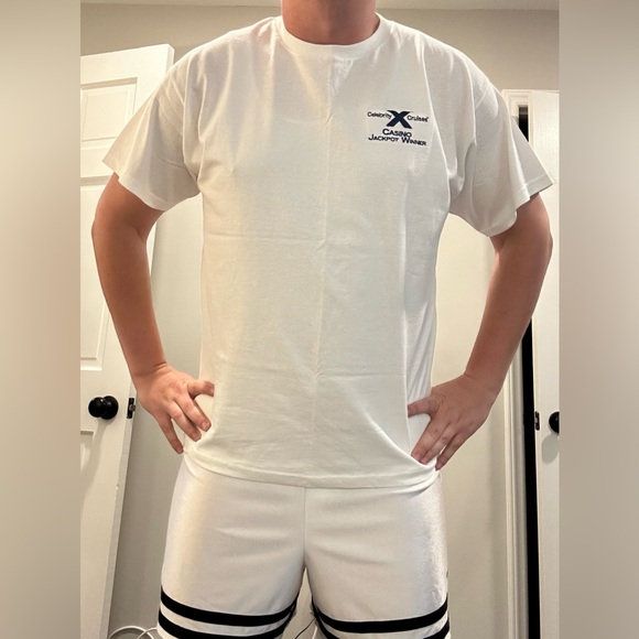 Mens Fruit of the Loom Celebrity Cruises Casino Jackpot Winner White T-shirt XL - Picture 4 of 4